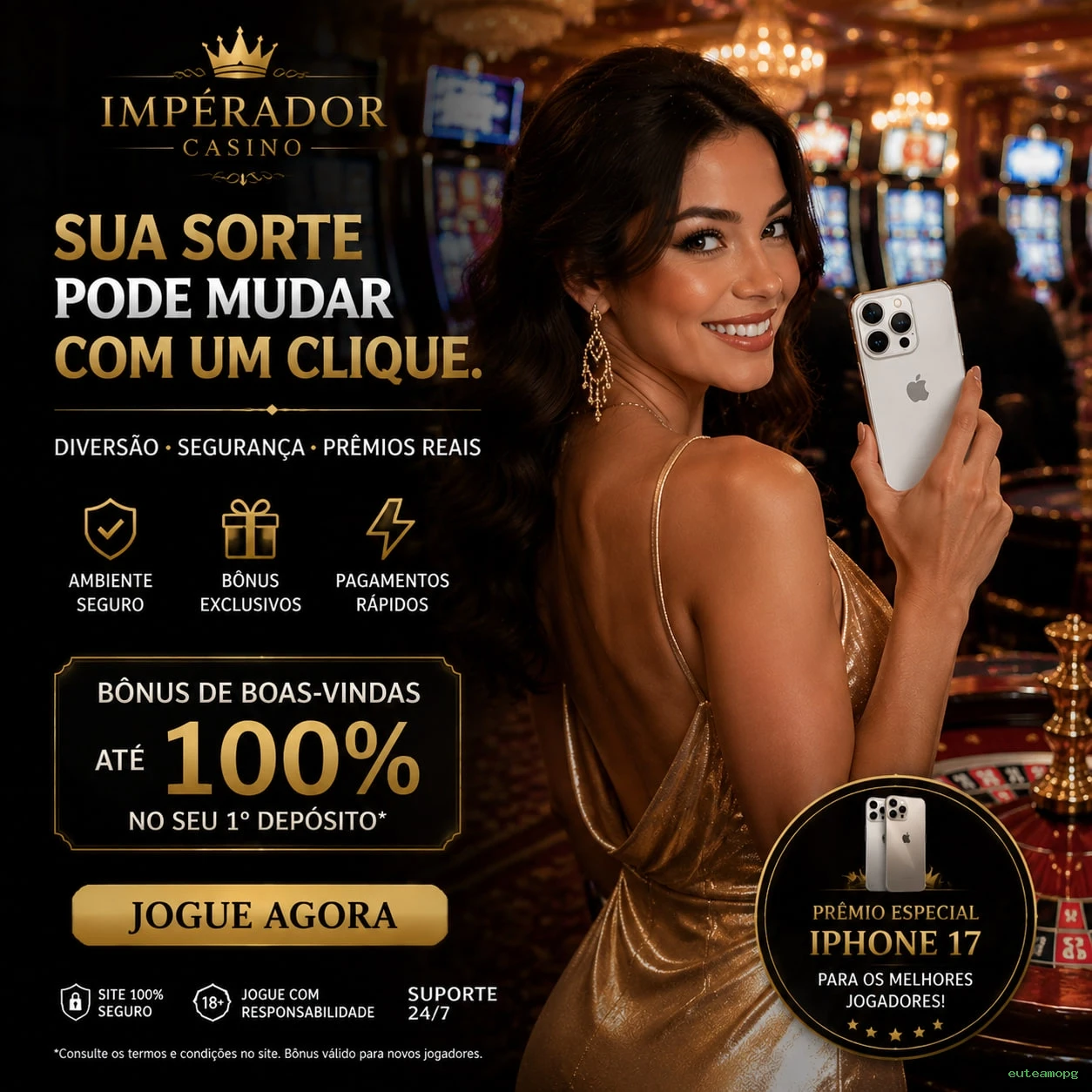 Aplicativo móvel euteamopg para iOS e Android